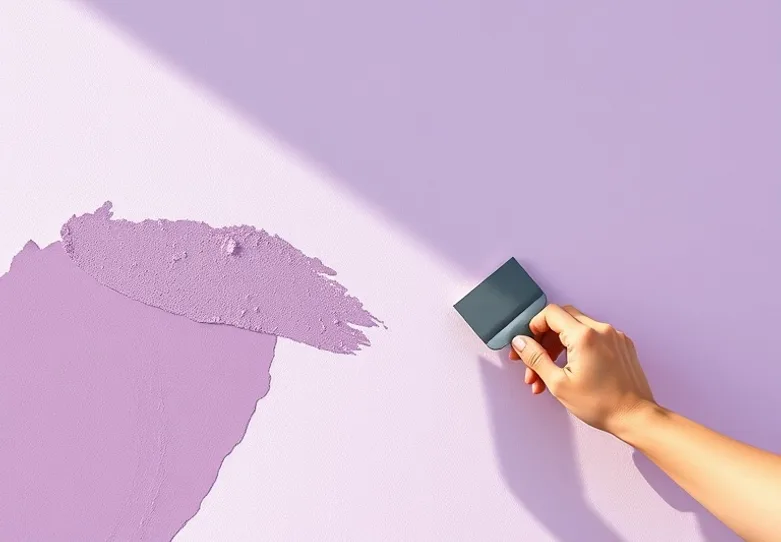 Application d'un enduit décoratif à la lisseuse sur un mur