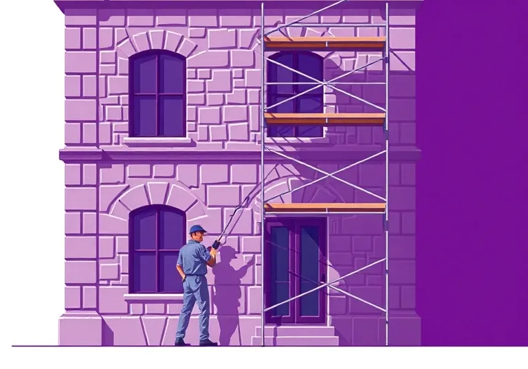 Ravalement de façade en pierre, nettoyage et application d'enduit